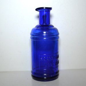 Antique SS Staffords Blue Cobalt Ink Bottle With Pour Spout Collectible